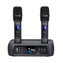 Drahtloses Mikrofon-Set mit DSP-Anti-Heul-Technologie Black