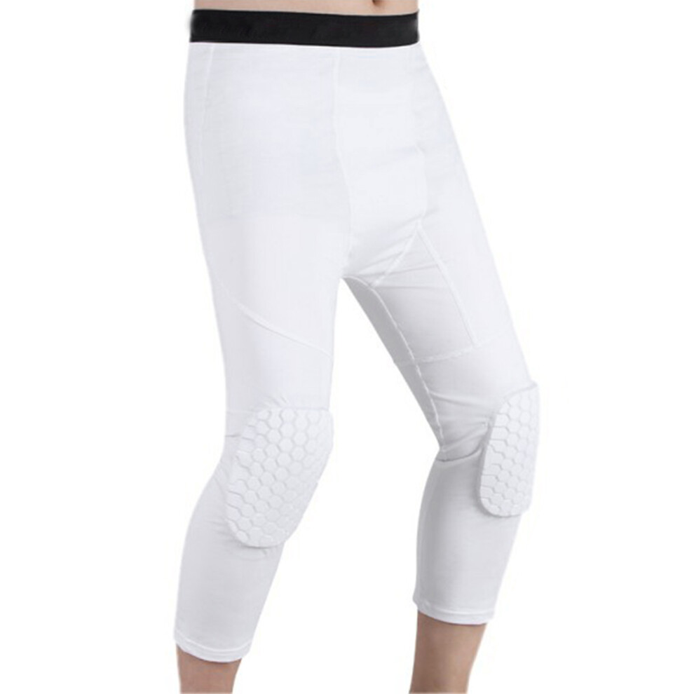 White Lengthened Honeycomb Anti Slip Knee Support L For 175Â185Cm
