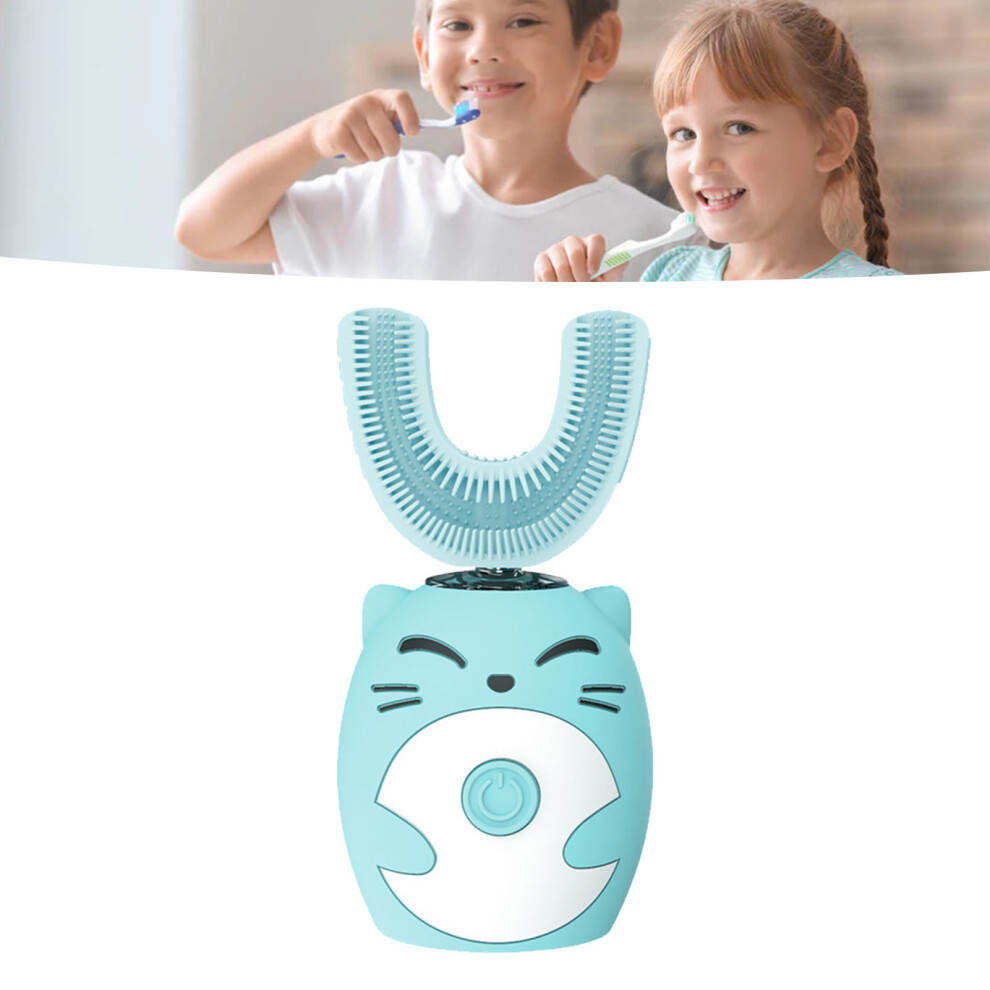 Blue U Shaped Kids Electric Silicone Toothbrush, Soft Bristles, 9X5cm