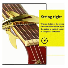 Capo en alliage de zinc avec ton de requin pour guitare acoustique, ukulélé, banjo, or
