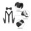 Black Elastic Bowtie Suspender Set for Office, Adjustable Clip-On 8