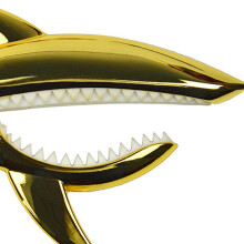 Zinc Alloy Shark Capo for Acoustic Guitar & Ukulele, Gold, 110mm