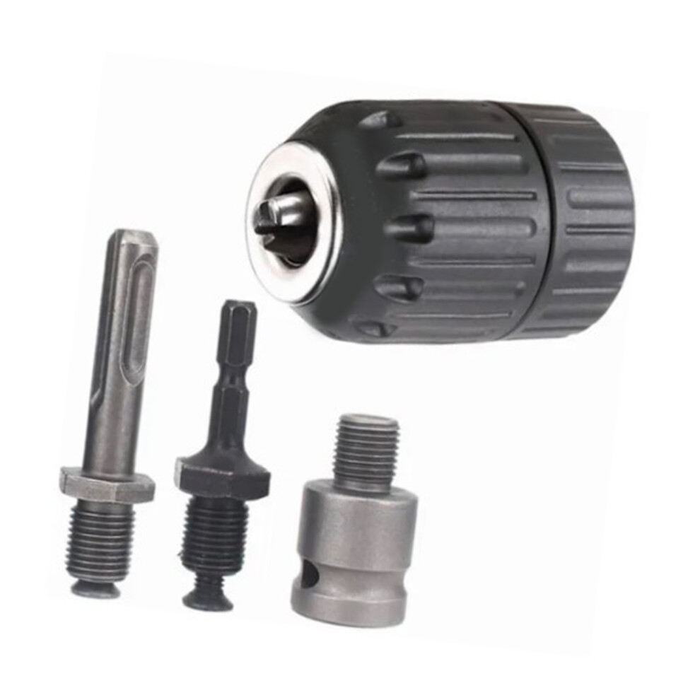 4 Pcs Drill Chuck Adapter Set 10Mm Impact, Hex & Round Shank 8051371414608