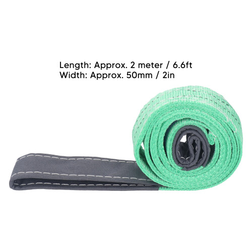 2T Flat Lifting Rope with Double Eye Buckle, 2m Polyester Webbing 1