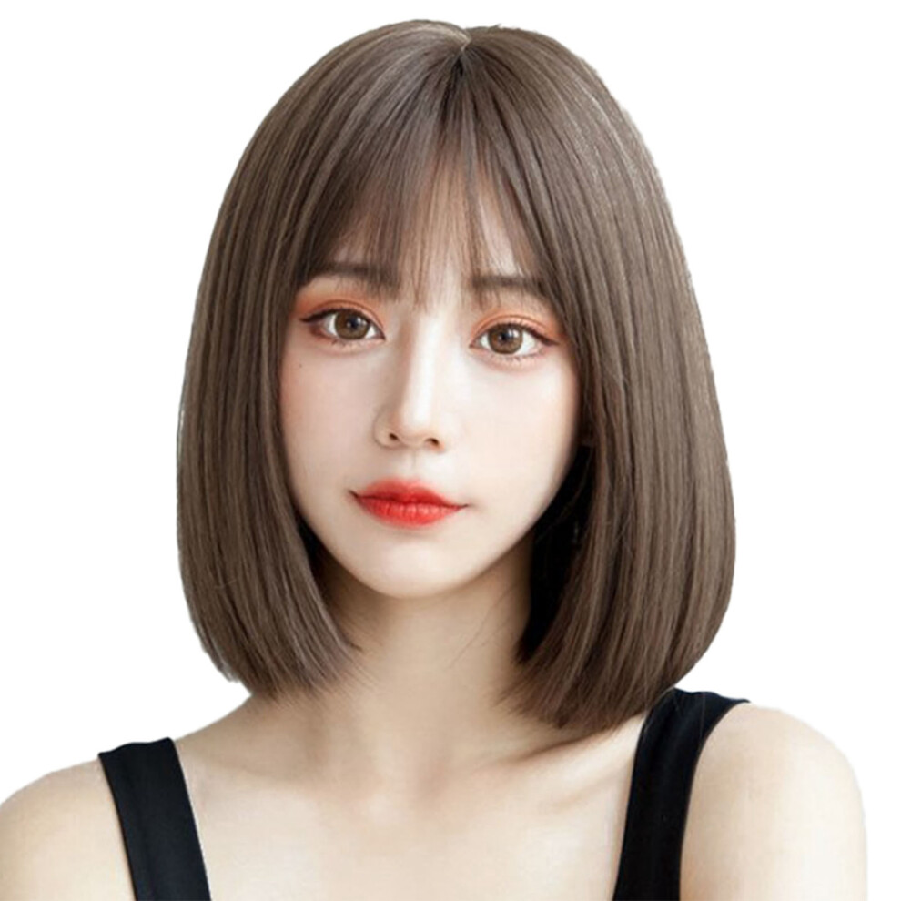 Elegant Deep Brown Short Bob Wig for All Face Shapes Stylish Cut
