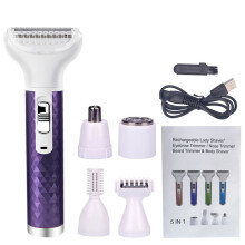 Electric Eyebrow Trimmer For Women Men Stainless Steel Blades Gentle Blades For Sensitive Skin USB Charge Full Body Groomer With Painless Hair Removal