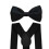 Black Elastic Bowtie Suspender Set for Office, Adjustable Clip-On 4