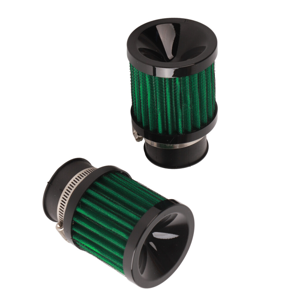 Universal 28-48Mm Motorcycle Air Filter, High Efficiency, Black/Green 9441371417553