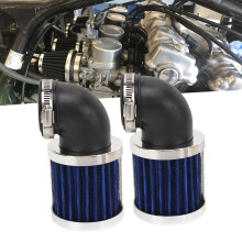 2 pcs Motorcycle Air Filter 90 Angled Bend for 28-48mm Carburetors Blue