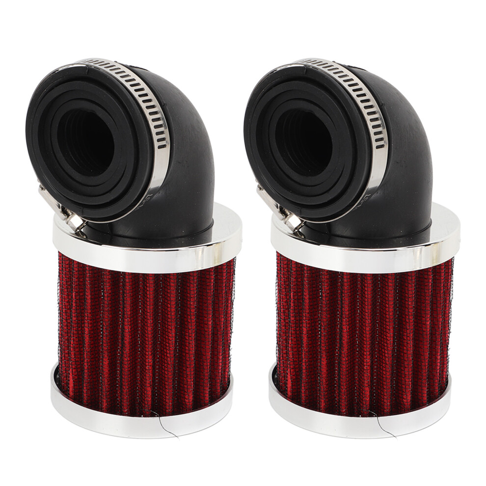 2 Pcs Motorcycle Air Filter 90 Bend For 28Mm-48Mm Carburetors, Red 3531371417717