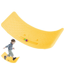 Wobble Balance Board Curved Swing Learning Board For Training Kids Boys Girls Classroom Backyard Kindergarten Yellow