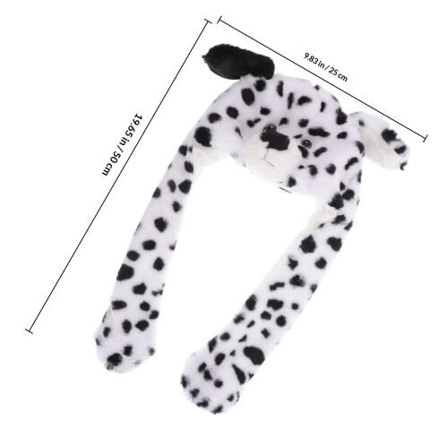 Funny Dalmatian Beanie Hat with Soft Plush and Ear Movement 1