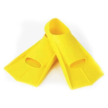 Swimming Fins Silicone Short Flippers for Adults and Kids Lightweight Diving Training Fins in Yellow Size S