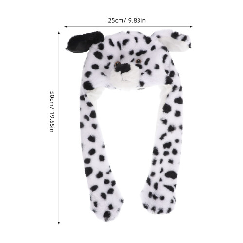 Funny Dalmatian Beanie Hat with Soft Plush and Ear Movement 2