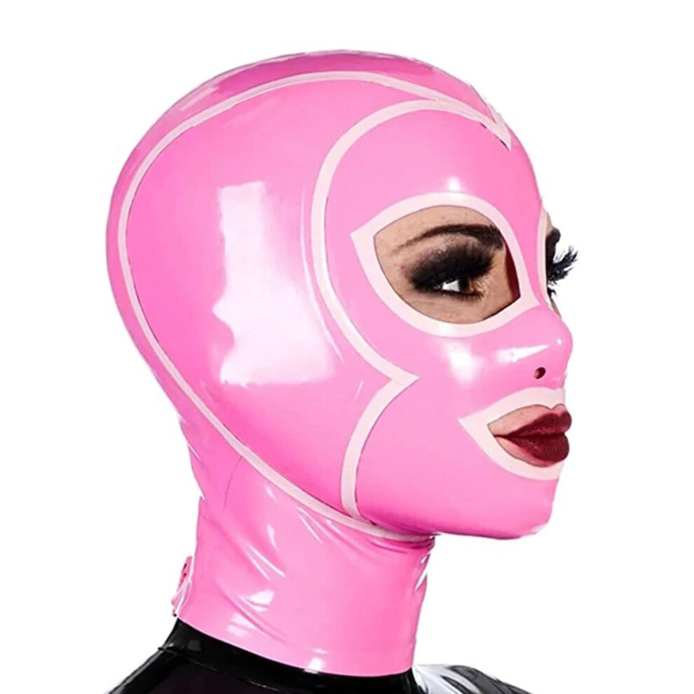 Bondage Latex Clothing Hood Mask with Back Zipper for Cosplay Costume Clubwear Party - XXL 73CM Unisex