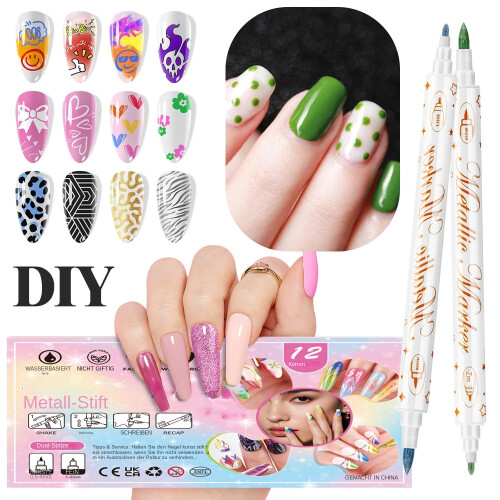 (12 Farben) 12 farb nailart graffiti stifte 2