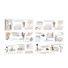 Fournitures de scrapbooking vintage pour la tenue d'un journal, autocollants washi végétaux pour loisirs créatifs en papier avec motifs aquarelle