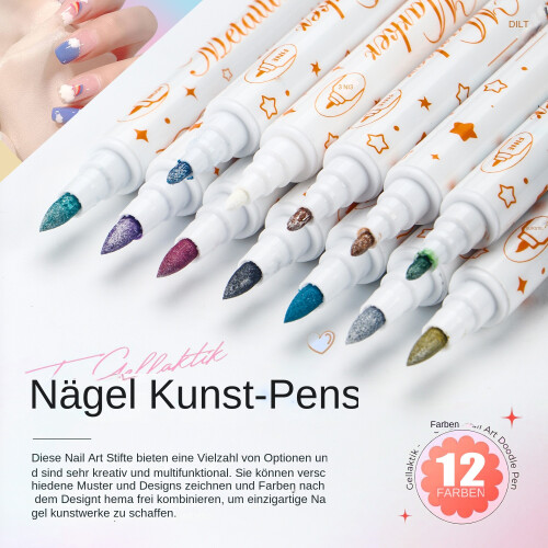 (12 Farben) 12 farb nailart graffiti stifte 1