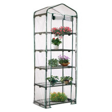 Mini invernadero de fácil montaje y almacenamiento, invernadero de jardín de amplio espacio con diseño de PVC transparente y puerta enrollable con