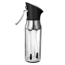 Leicht zu bedienende Ölspenderflasche, transparente Flasche mit Doppeldüse für Kochgewürze, multifunktionaler Ölsprüher zum Backen und Grillen