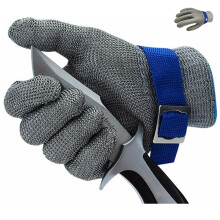 Extrem strapazierfähige, schnittfeste Handschuhe aus Edelstahlgewebe – ideal für Fleischer, Gärtner und Schreiner – ANSI Level 9-zertifiziert,