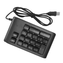 Portable USB Wired Numeric Keypad 19 Keys with RGB Backlight Black