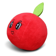 Brinquedo para cães com apito em formato de maçã fofa, brincadeira interativa de buscar para cães, promove a saúde bucal, resistente a mordidas,