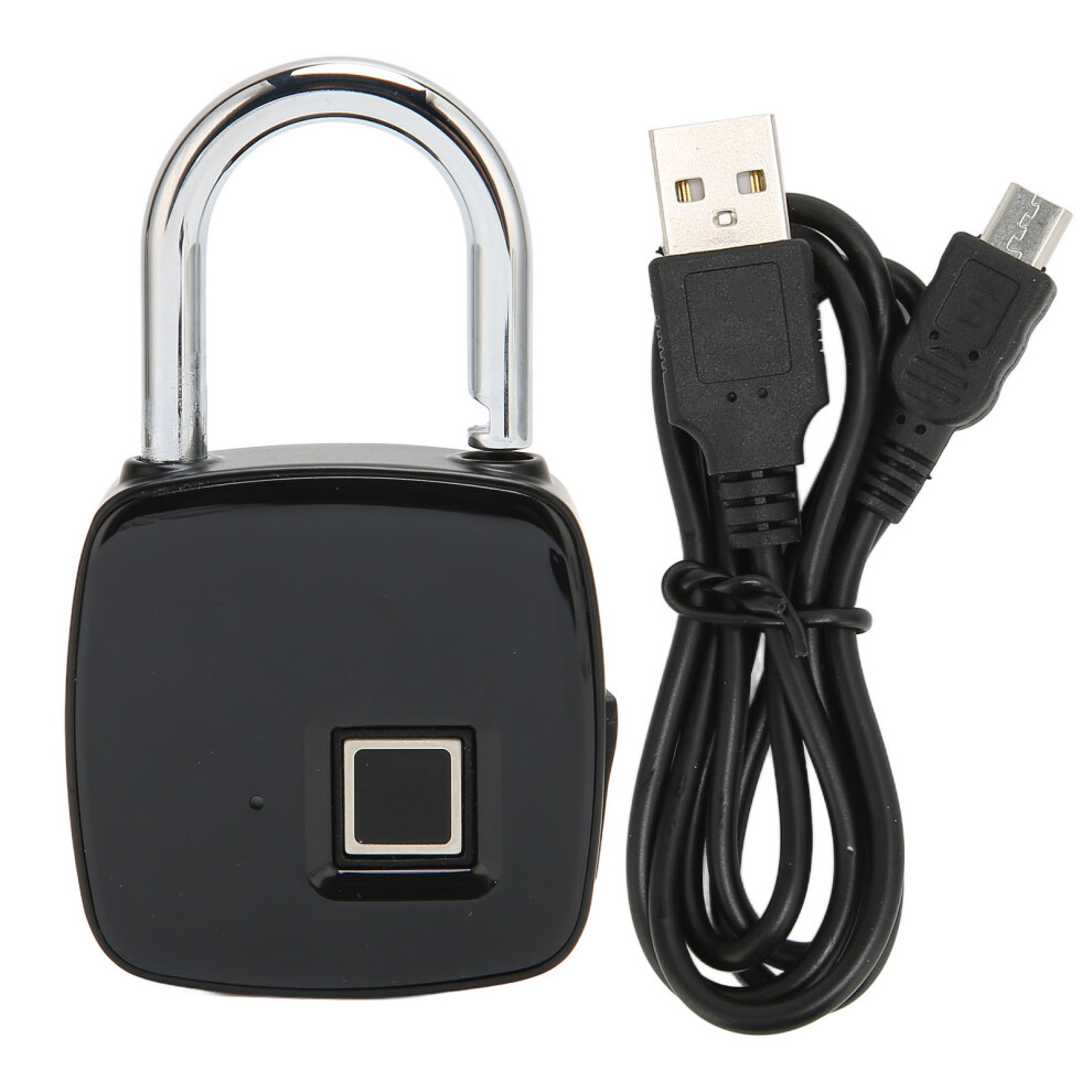 Smart Padlock Keyless Fingerprint Lock Usb Rechargeable Biometric Padlock Quick Unlock Durable Construction Weatherproof Fingerprint Lock Portable 9482828813337