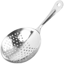 304 Stainless Steel Julep Strainer with Ergonomic Handle for Professional Cocktail Bartending