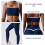 2-teiliger Navy-Yogahose für Damen, Größe 10/M, Spaghetti-Cross-Taille 3