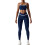 2-teiliger Navy-Yogahose für Damen, Größe 10/M, Spaghetti-Cross-Taille 2
