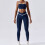 2-teiliger Navy-Yogahose für Damen, Größe 10/M, Spaghetti-Cross-Taille 4