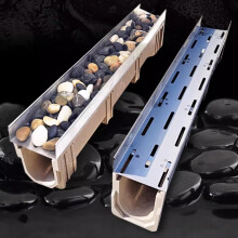 Heavy Duty Trench Drain System with Stainless Steel Grate for Backyard Patio Pool Deck Channel Kit