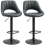 Homcom HOMCOM Barstools Set of 2, Dining Stools with Backrest and Footrest, Grey 2
