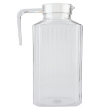 Jarra para suco e chá, jarra decorativa para festas com tampa e alça, garrafa transparente com design listrado própria para lava-louças.