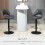 Homcom HOMCOM Barstools Set of 2, Dining Stools with Backrest and Footrest, Grey 4