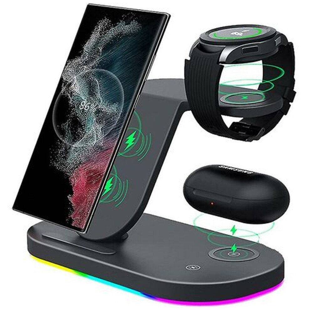 Adjustable Viewing Angle Wireless Charger For Multiple Device Charging, Smart Led Indicators 3 In 1 Wireless Charging Station Fast Wireless Charging 9433291700518