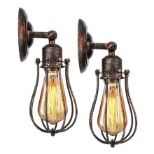 Verstelbare industriële wandlamp, vintage verlichting, rustieke metalen kooilamp voor slaapkamer, restaurant of café.