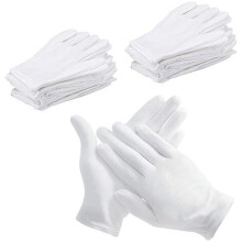 Guanti in cotone bianco, accessori idratanti notturni, elastici e delicati sulla pelle, tessuto di cotone traspirante per un utilizzo che dura tutto