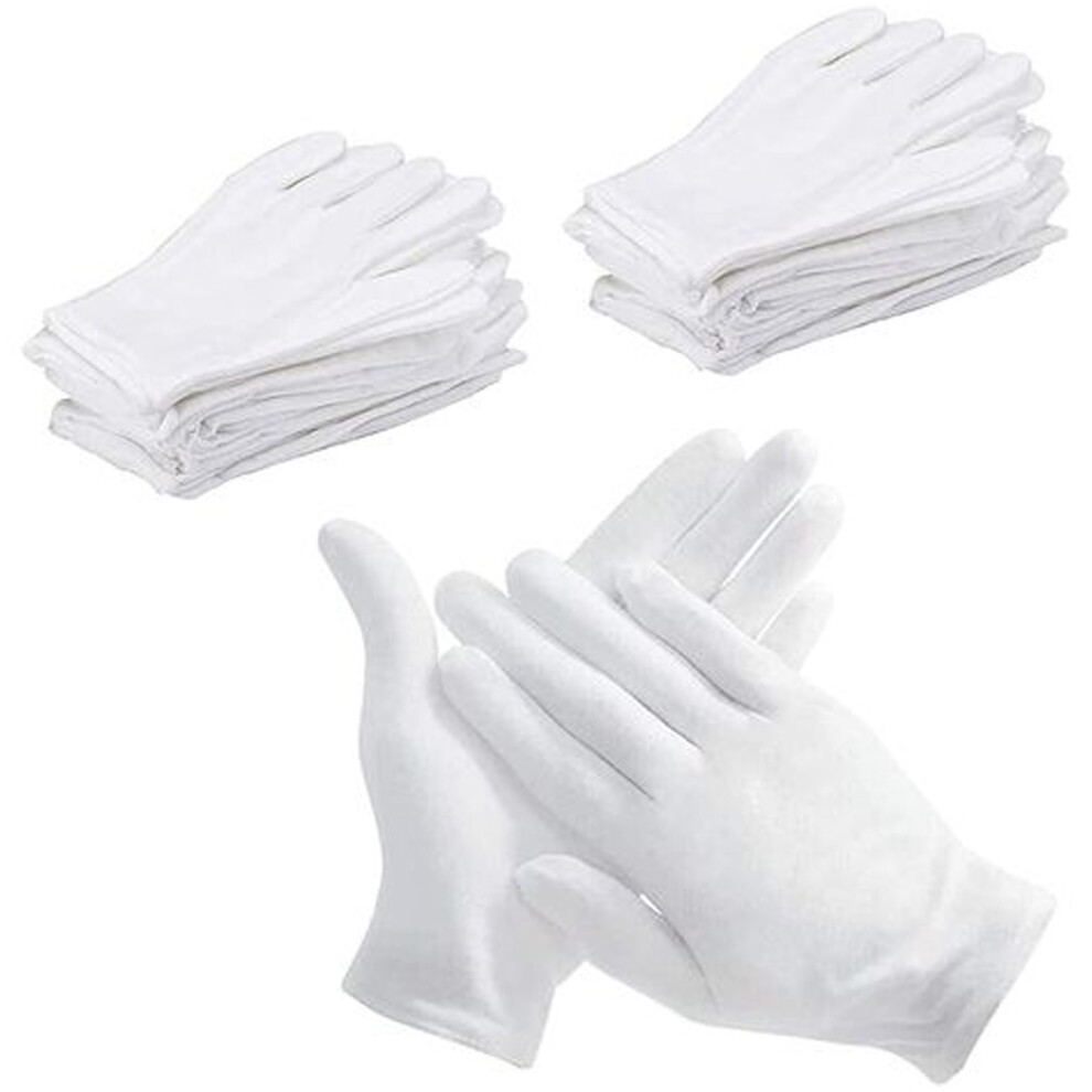 Soft Cotton Gloves, Silver Inspection Gloves That Are Washable And Re-Useable, Moisturizing Gloves To Protect Your Hands, High Quality White Gloves