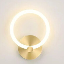 Lanntair Balla LED, Sconce Balla Aicrileach Óir LED Cruthaitheach Nordach 19cm le haghaidh Paitió Clúdaithe Seomra Leapa, Soilsiú Geal agus Bog,