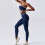 2-teiliger Navy-Yogahose für Damen, Größe 10/M, Spaghetti-Cross-Taille 1