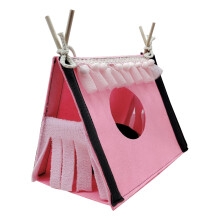 Hyggeligt lille kæledyrsskjul med teltdesign, varmt hus til små dyr, dekorativ soveplads til hamstere, marsvin, chinchillaer, blød og