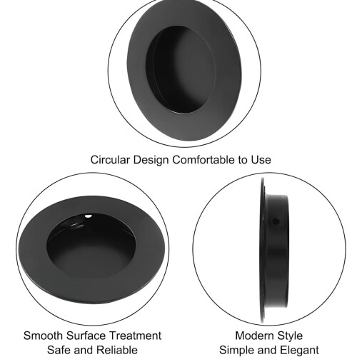 Flush Pull Door Handle, Solid Brass Construction, Easy Snap-In Installation, Smooth And Polished Surface, Wide Applications For Doors, Wardrobes, 2