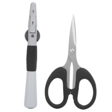 Tijeras multiusos para manualidades, hoja afilada de acero inoxidable, mangos de agarre cómodo, ideales para cortes precisos y fácil transporte,
