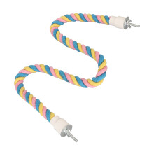 Lano na ptáky, bavlněné hračky pro papoušky, pohodlné lano na bidýlka, bungee hračka pro ptáky pro šplhání na bidýlka pro papoušky,