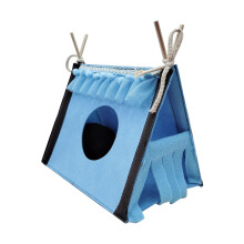 Tenda-esconderijo para coelhos, brinquedo tubular para pequenos animais com design de tenda e interior de cama macia, tenda portátil para pequenos