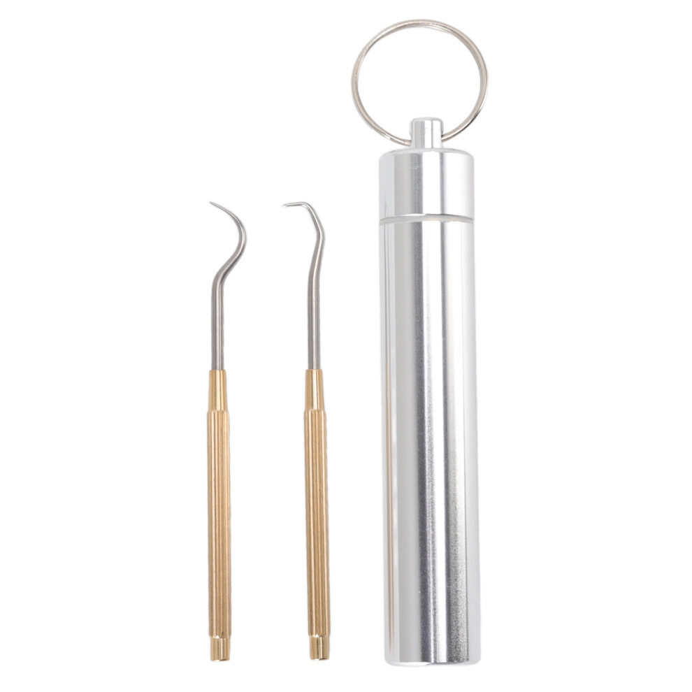 Portable Oral Hygiene Kit, Reusable Metal Toothpicks Stainless Steel With Storage Case for Convenient On-the-go Dental Care, Durable Anti-corrosion