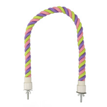 Jucărie de exerciții pentru păsări papagali, culori gradient captivante, stinghie de instalare ușoară, accesorii din frânghie de bumbac
