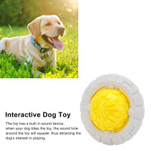 Hundekauspielzeug aus Naturkautschuk, ungiftiger interaktiver Hundeball, gelb, geeignet für aggressive Kauer und zahnende kleine, mittlere und